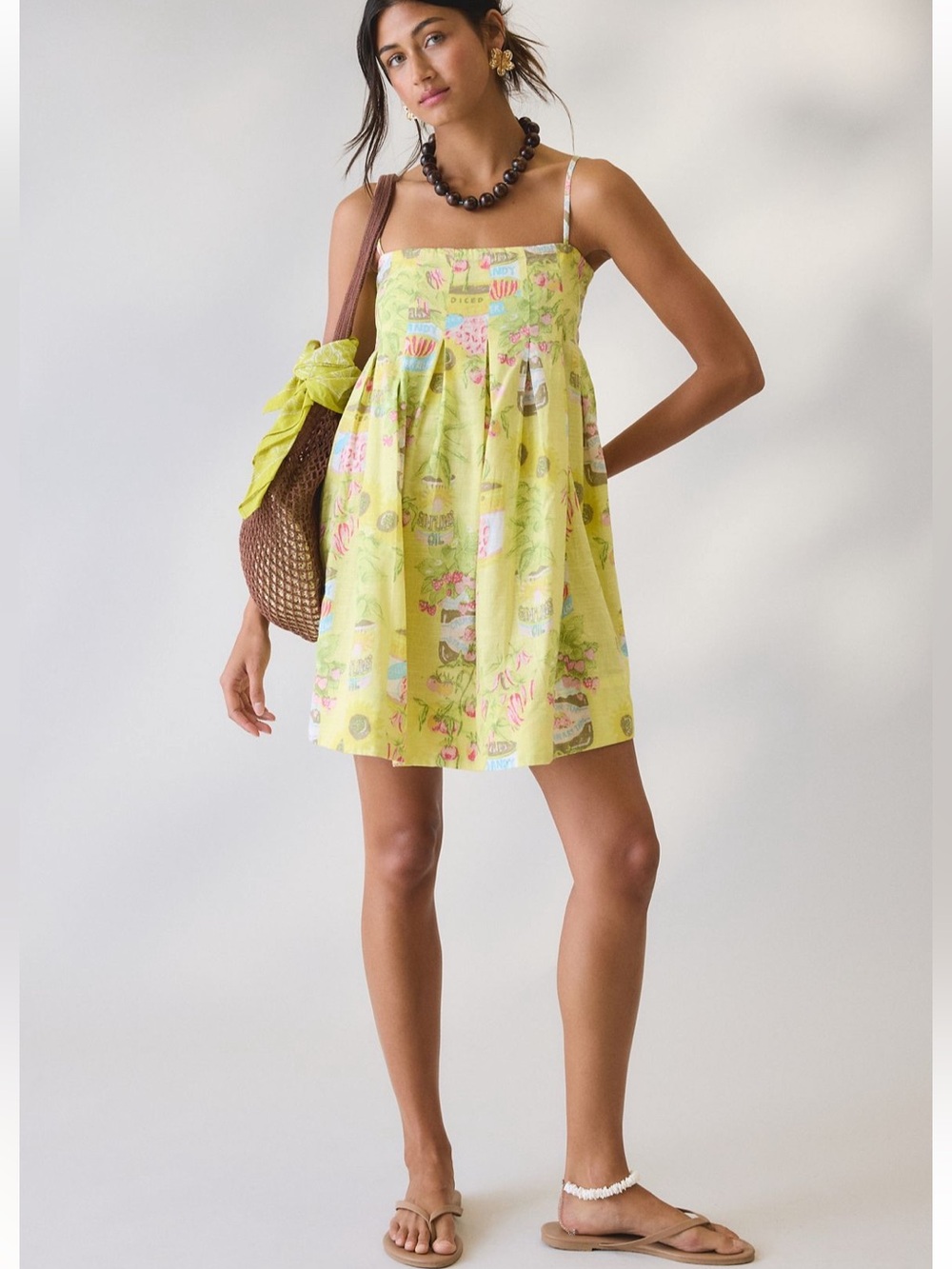 NWT Urban Outfitters Smooth Sailing Pleated Flounce Babydoll Mini Dress M - Picture 5 of 6